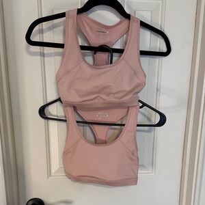 BCG Light Pink Sports Bras, 2 Pack, Size XS, Light Support